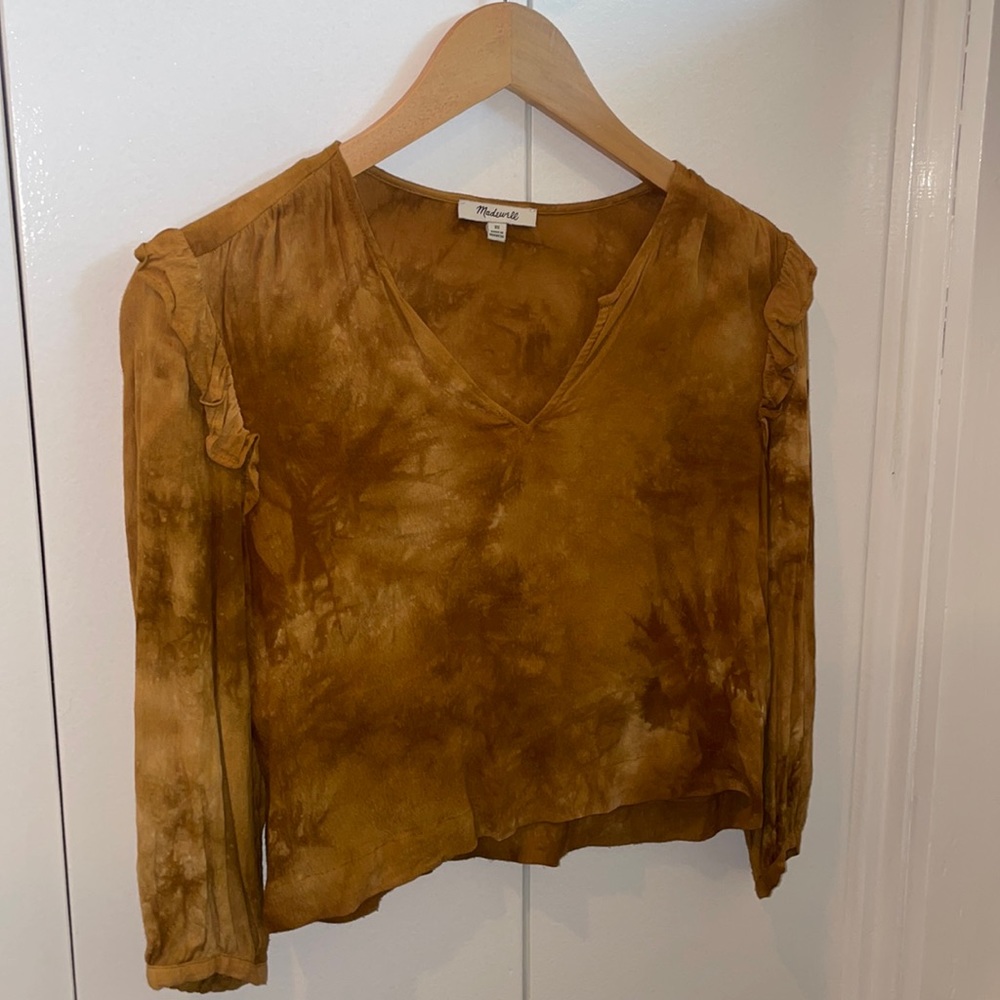 Madewell Brown Watercolor Blouse